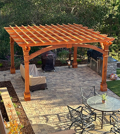 Outdoor Pacific Redwood Double Beam Premium Pergola