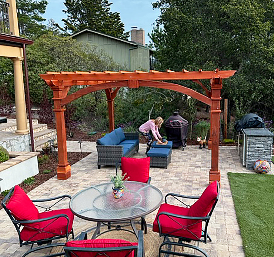 Outdoor Pacific Redwood Double Beam Premium Pergola