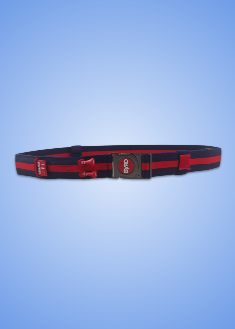 THE BYRD GOLF BELT ✶ Blue / Red Stripe