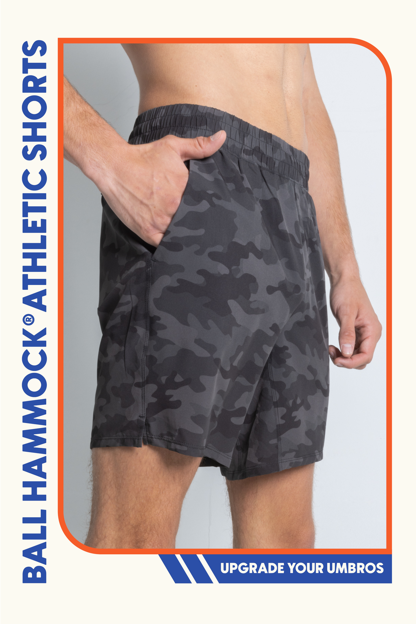 The Darkside | Black and Grey Camo Ball Hammock® 5 Inch Athletic Shorts