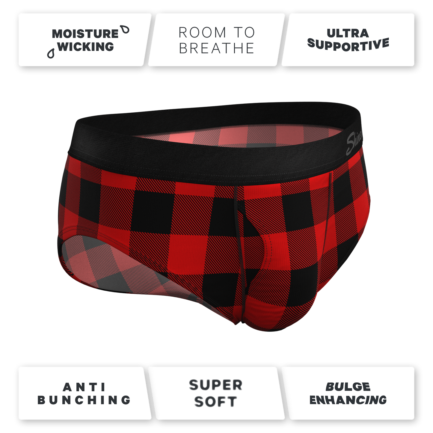 The Red & Black Lumberjack | Buffalo Check Ball Hammock® Pouch Underwear Briefs