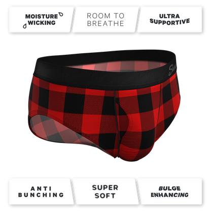 The Red & Black Lumberjack | Buffalo Check Ball Hammock® Pouch Underwear Briefs