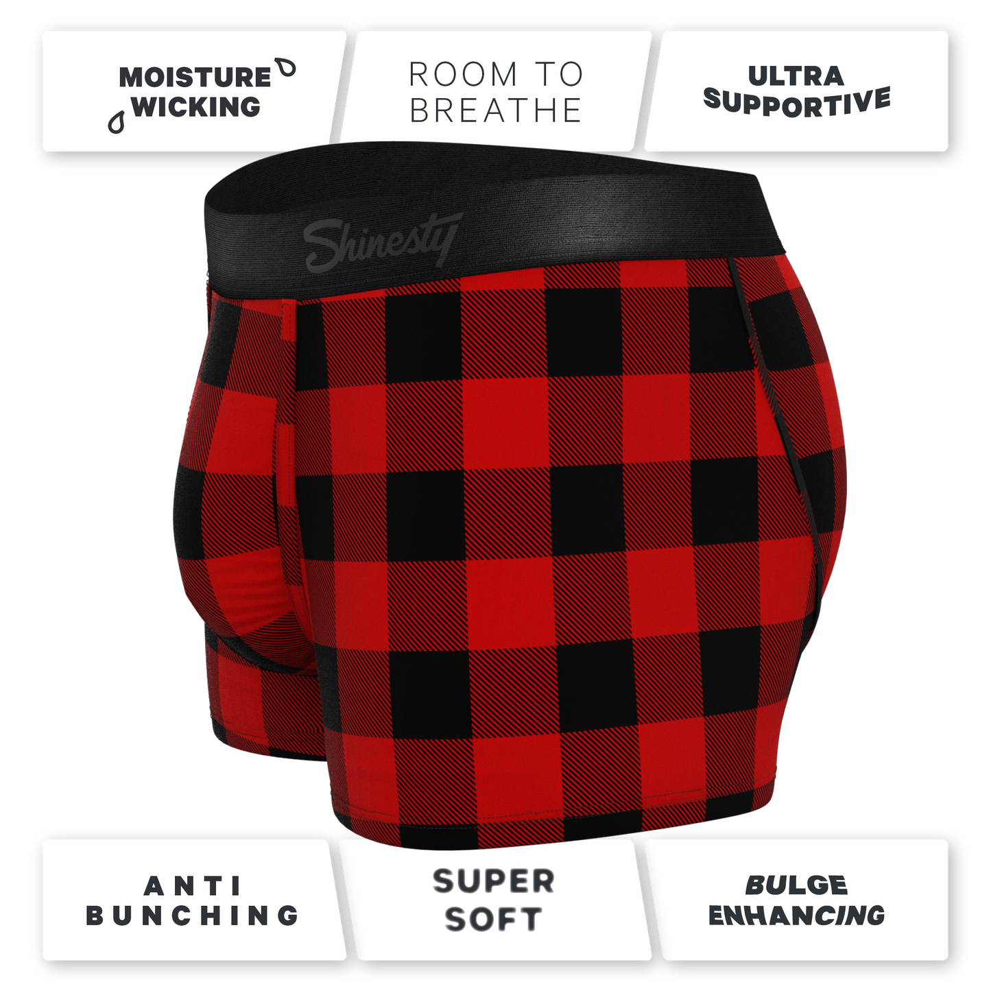 The Red & Black Lumberjack | Buffalo Check Ball Hammock® Pouch Trunks Underwear