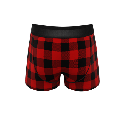 The Red & Black Lumberjack | Buffalo Check Ball Hammock® Pouch Trunks Underwear