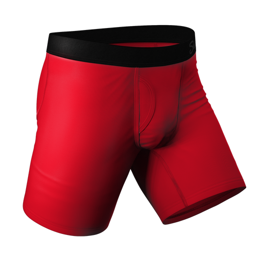 The Red Dress Effect | Red Long Leg Ball Hammock® Pouch Underwear With Fly