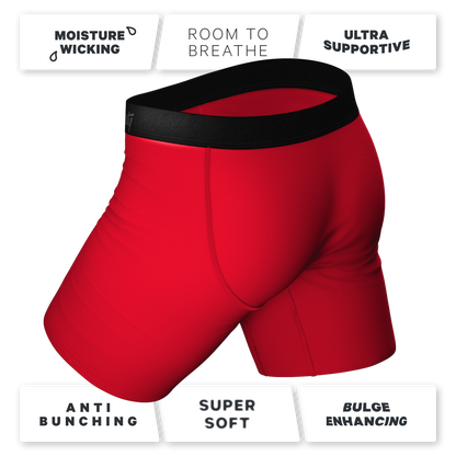 The Red Dress Effect | Red Long Leg Ball Hammock® Pouch Underwear With Fly