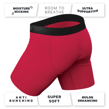 The Red Velvet | Dark Red Long Leg Ball Hammock® Pouch Underwear With Fly