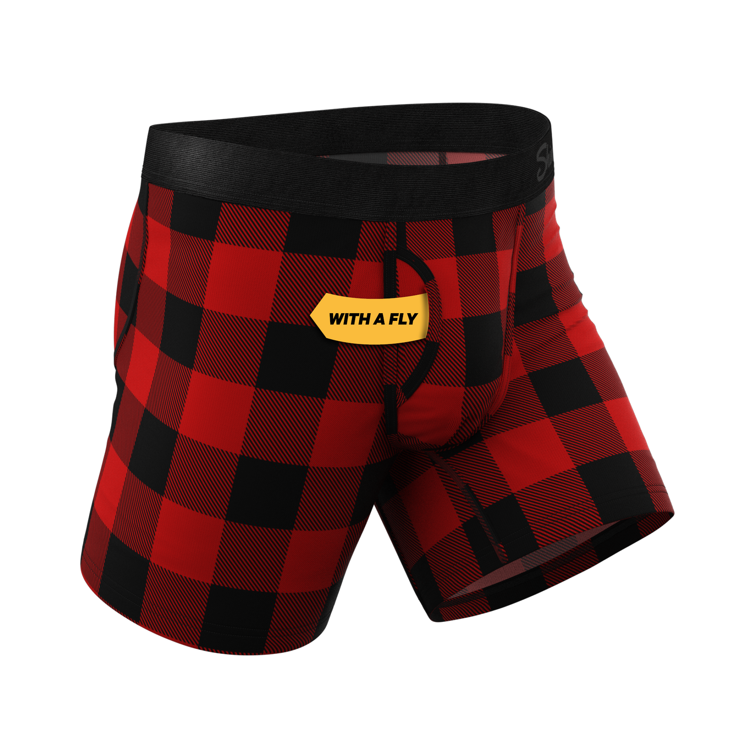 The Red & Black Lumberjack | Buffalo Check Ball Hammock® Pouch Underwear With Fly