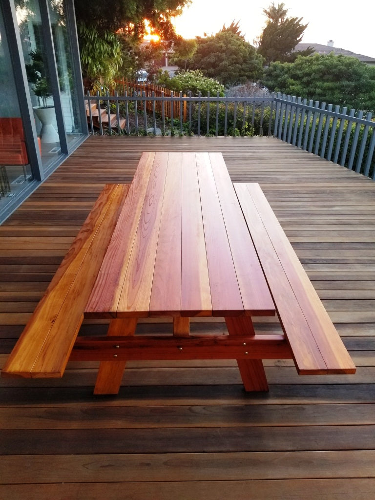 Super Deck Redwood Picnic Table