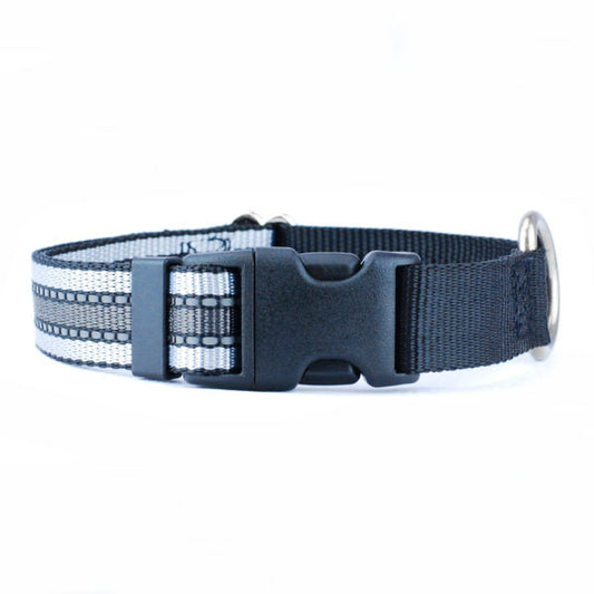 5/8″ and 1″ Reflective Black Nylon Dog Collar