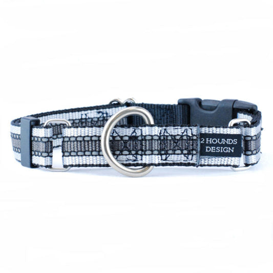 5/8″ and 1″ Reflective Black Nylon Buckle Martingale Dog Collar