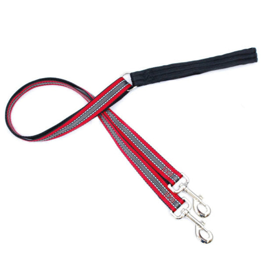 Reflective Red Double Connection Leash