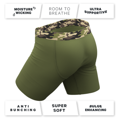 The Reinforcement | Tonal Camo Long Leg Ball Hammock® Pouch Underwear With Fly