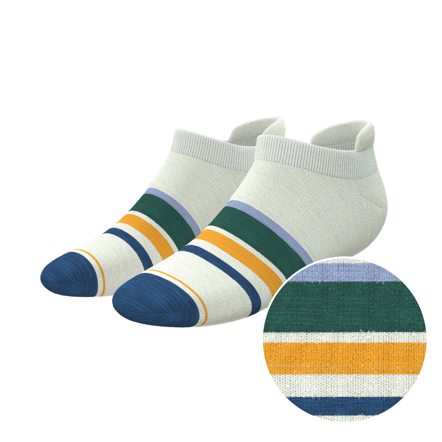 The Retro Actives | Retro Stripe Heel Hammock™ Ankle Socks