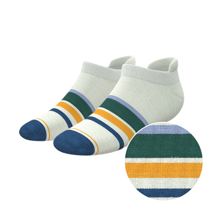 The Retro Actives | Retro Stripe Heel Hammock™ Ankle Socks