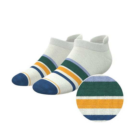 The Retro Actives | Retro Stripe Heel Hammock™ Ankle Socks