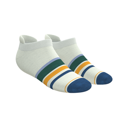 The Retro Actives | Retro Stripe Heel Hammock™ Ankle Socks