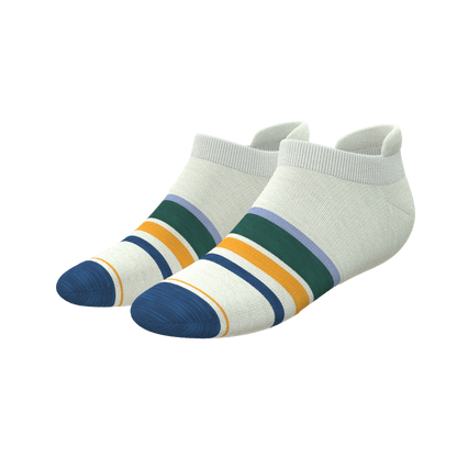 The Retro Actives | Retro Stripe Heel Hammock™ Ankle Socks