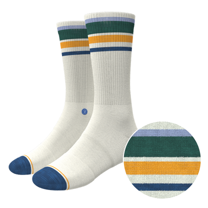 The Retro Actives | Retro Stripe Heel Hammock™ Crew Socks