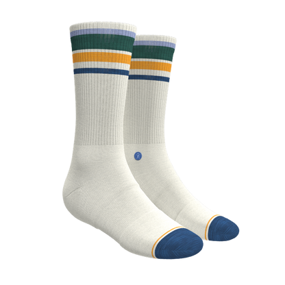 The Retro Actives | Retro Stripe Heel Hammock™ Crew Socks