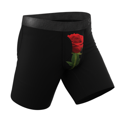 The Right Reasons | Rose Long Leg Ball Hammock® Pouch Underwear With Fly