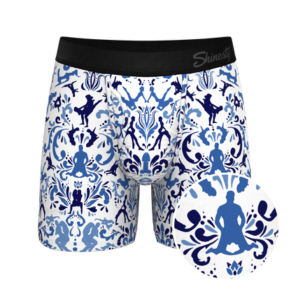 The Risqué Rorschach  | Blue Willow Ball Hammock® Pouch Underwear With Fly