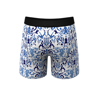 The Risqué Rorschach  | Blue Willow Ball Hammock® Pouch Underwear With Fly