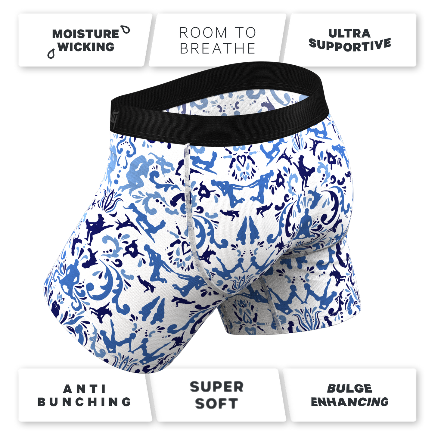 The Risqué Rorschach  | Blue Willow Ball Hammock® Pouch Underwear