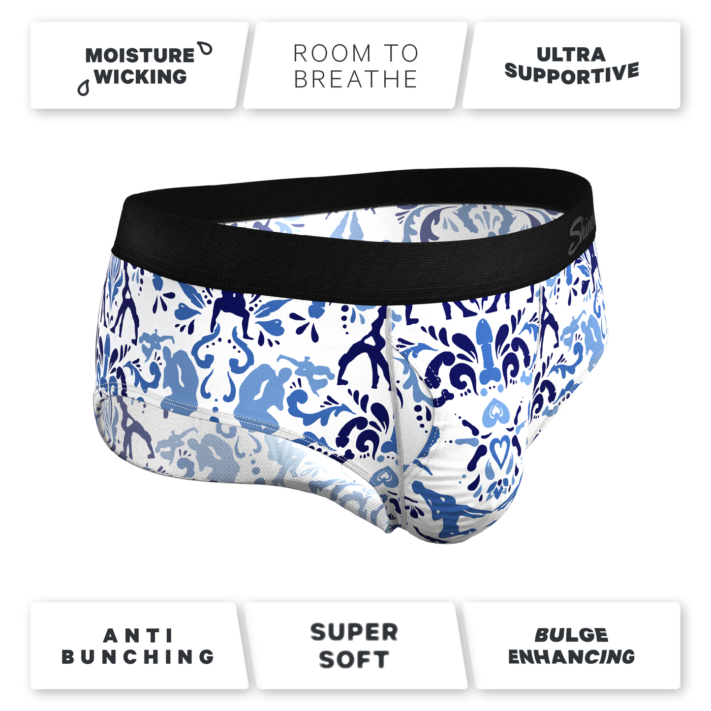 The Risqué Rorschach  | Blue Willow Ball Hammock® Pouch Underwear Briefs