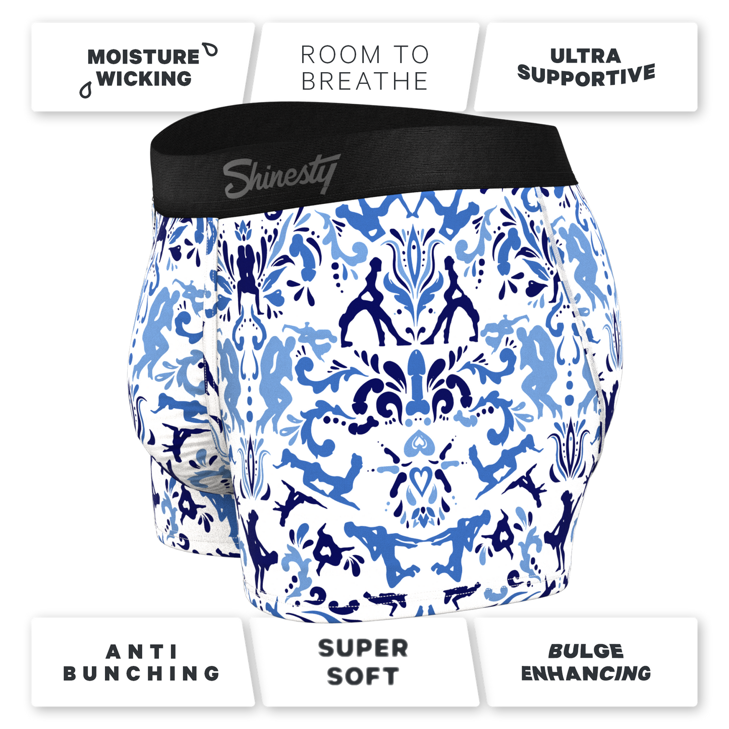 The Risqué Rorschach  | Blue Willow Ball Hammock® Pouch Trunks Underwear