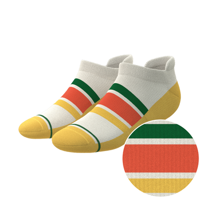 The Roller Rink | Retro Stripes Heel Hammock™ Ankle Socks