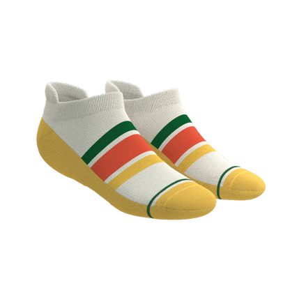 The Roller Rink | Retro Stripes Heel Hammock™ Ankle Socks