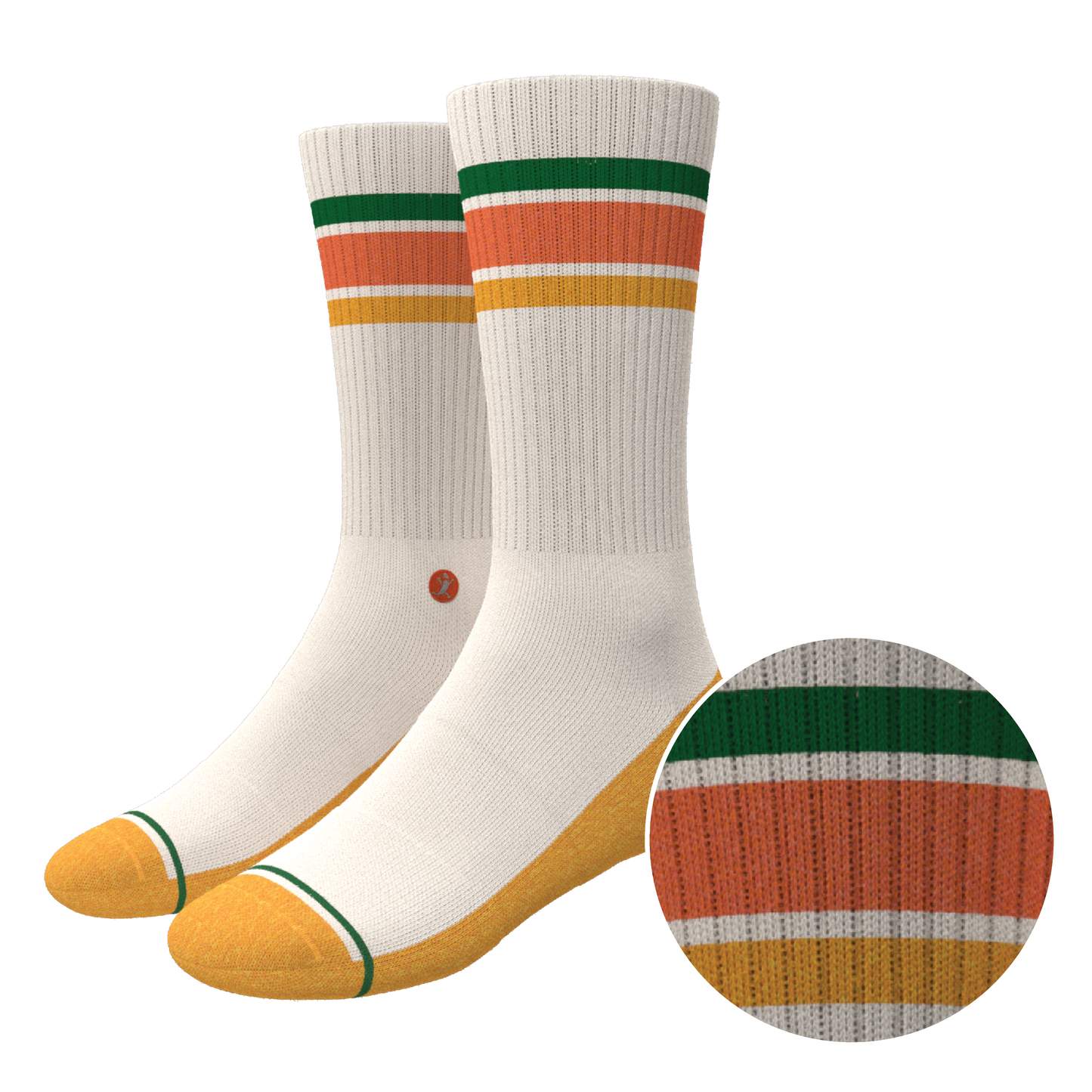 The Roller Rink | Retro Stripes Heel Hammock™ Crew Socks