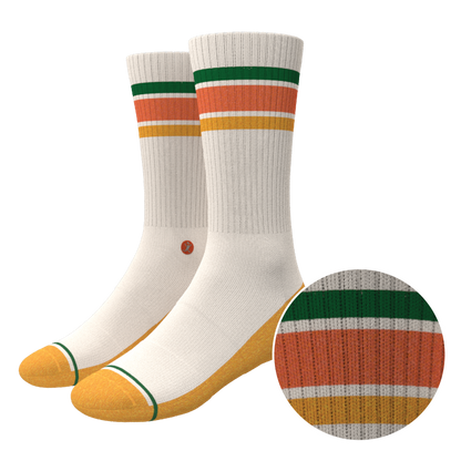 The Roller Rink | Retro Stripes Heel Hammock™ Crew Socks