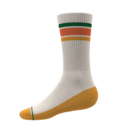 The Roller Rink | Retro Stripes Heel Hammock™ Crew Socks