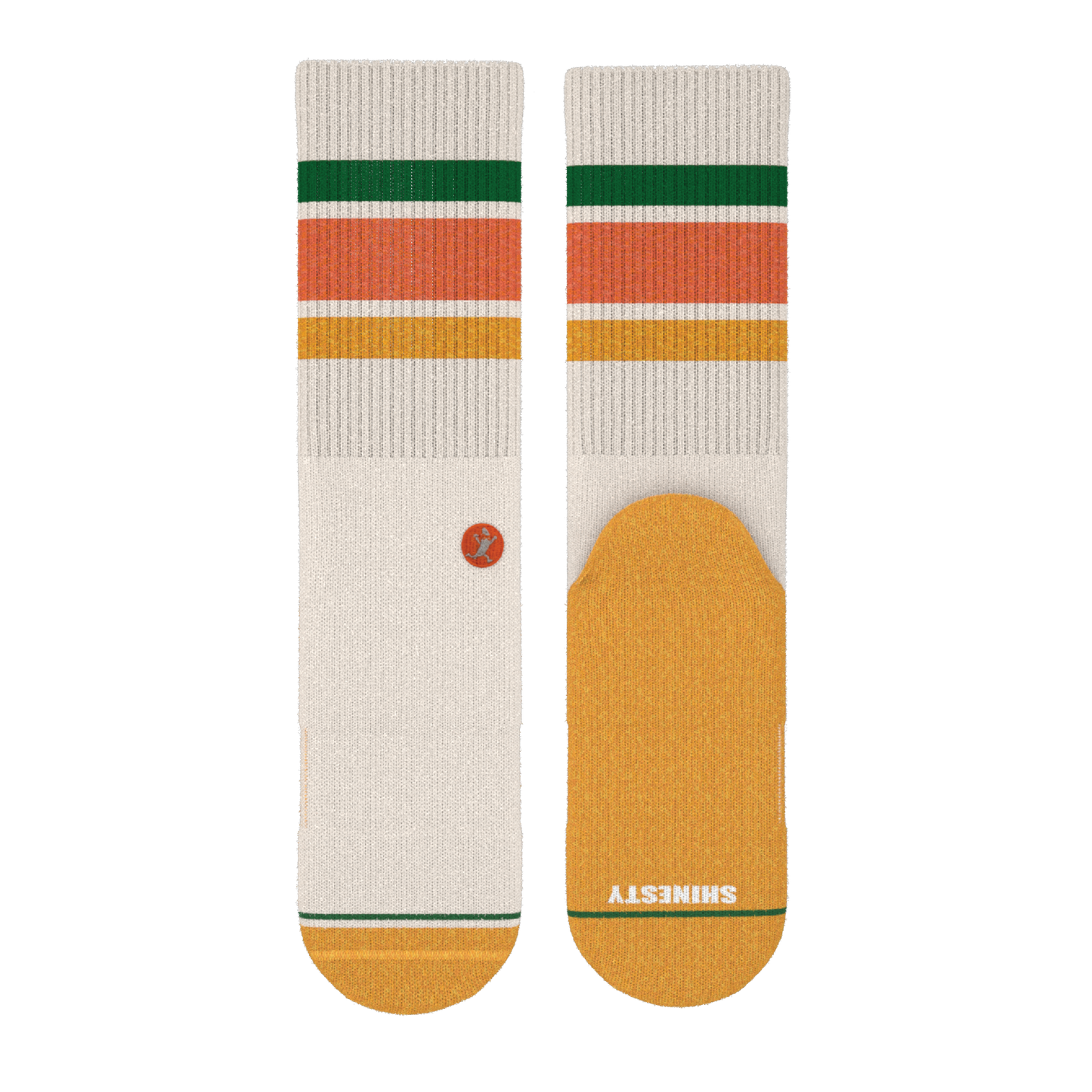 The Roller Rink | Retro Stripes Heel Hammock™ Crew Socks