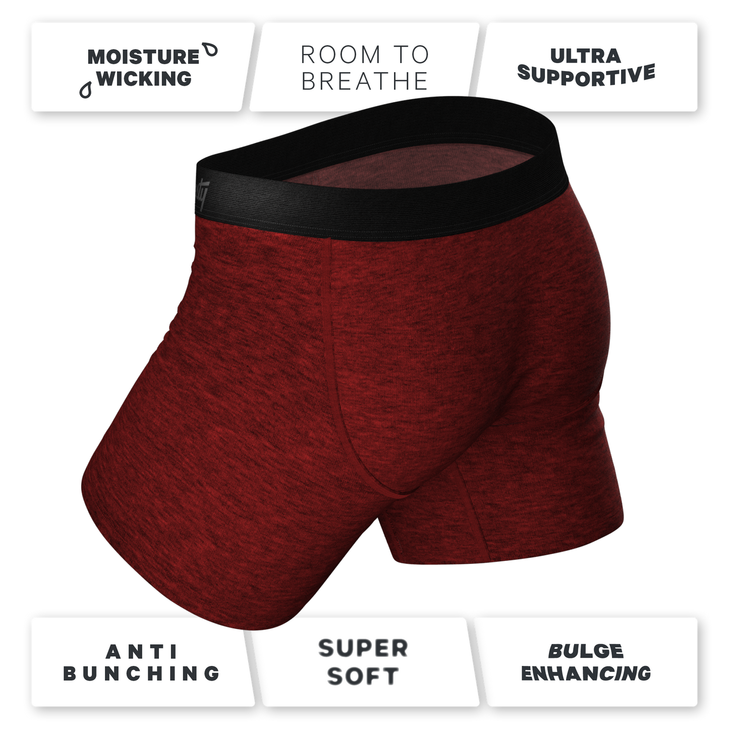 The Romeo | Red Heather Ball Hammock® Pouch Underwear With Fly