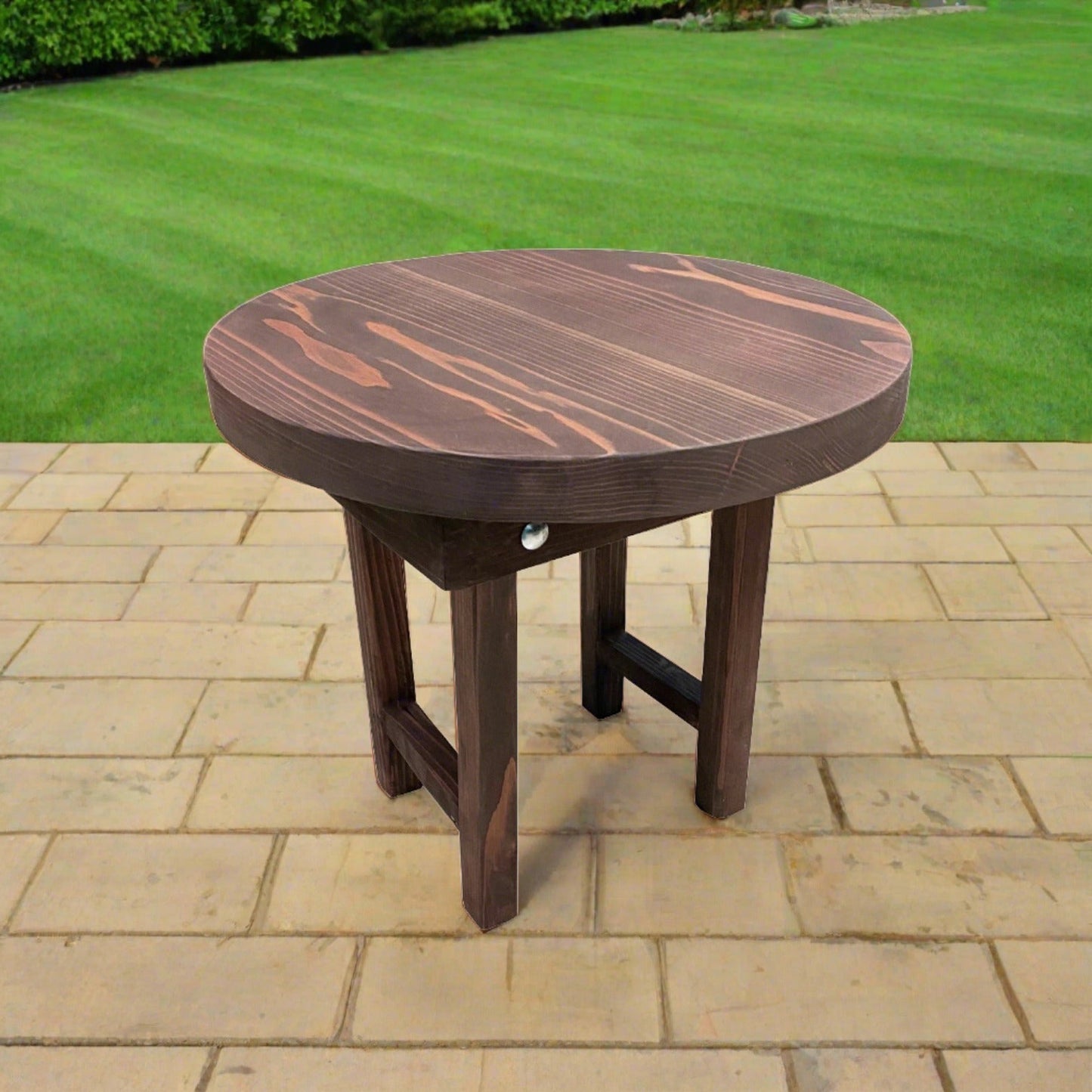 Redwood Round Side Table