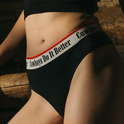 The Cowboys Do It Better | Black Shinesty x Diamond Cross Ranch Cheeky Underwear with Waistband