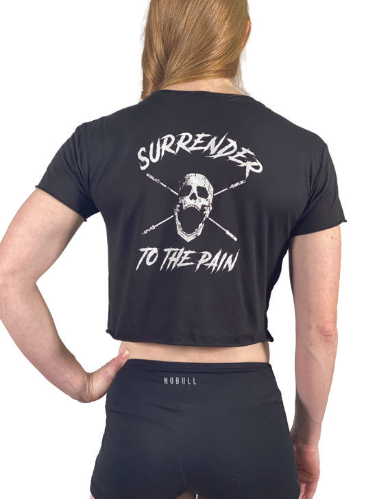 WOMEN'S SURRENDER TO THE PAIN CROP TOP