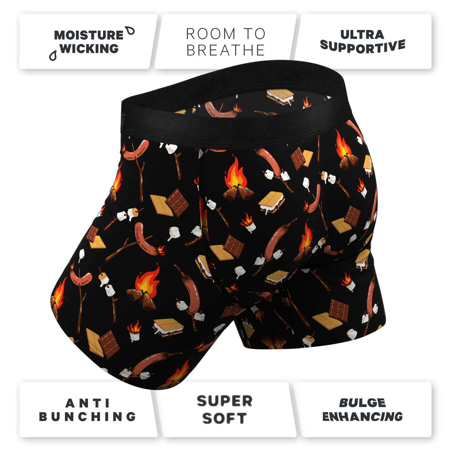 The S'more The Merrier | Campfire Ball Hammock® Pouch Underwear With Fly