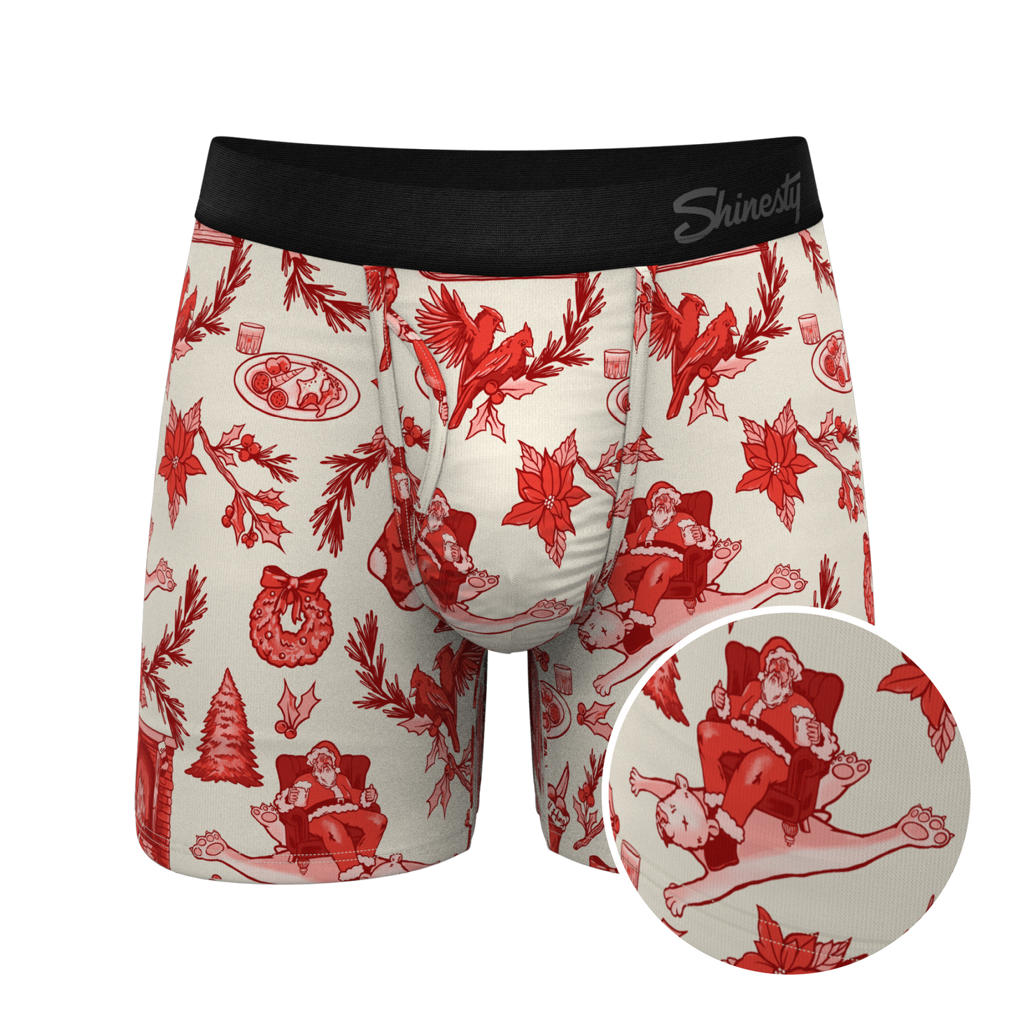 The Santa Slays | Christmas Toile Ball Hammock® Pouch Underwear With Fly