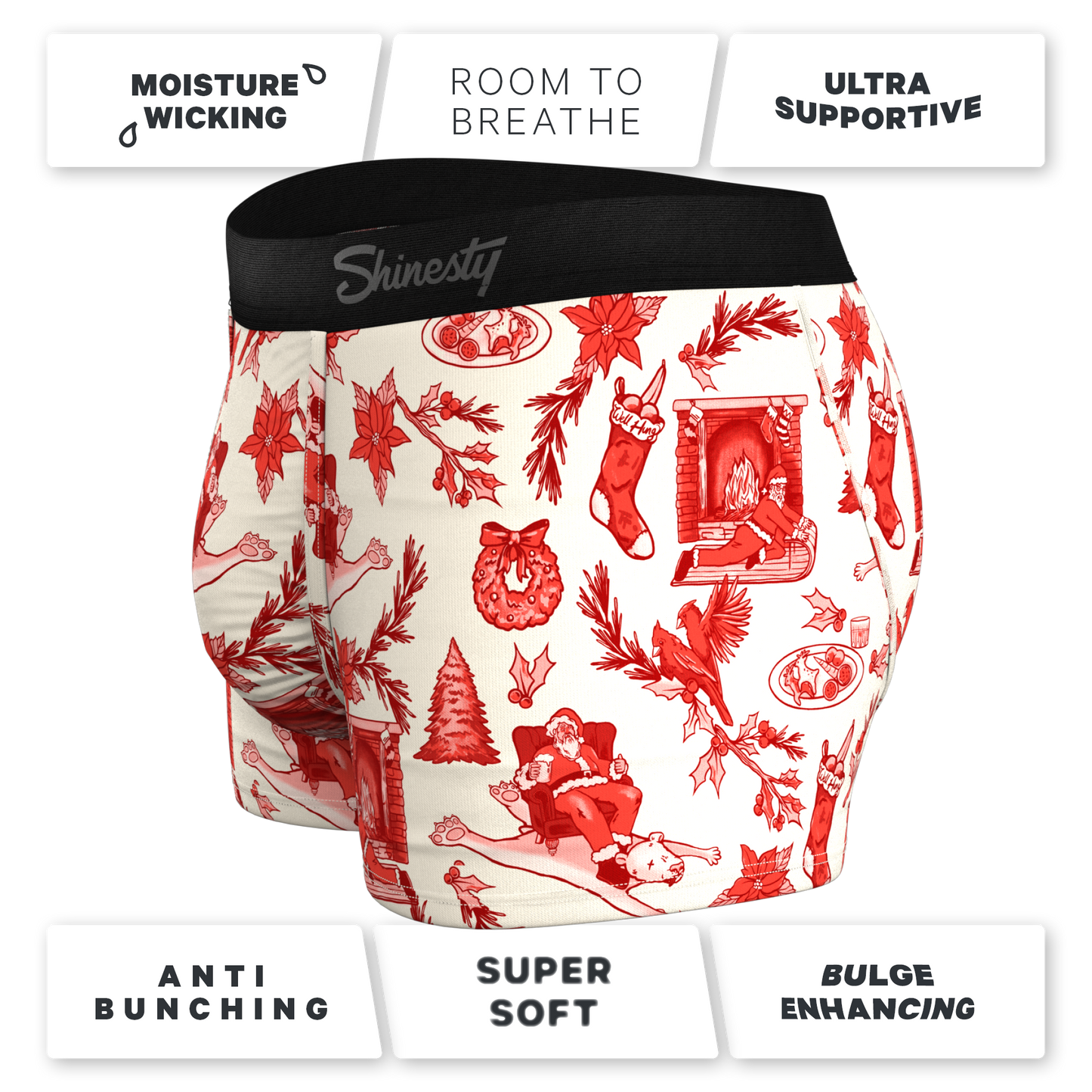 The Santa Slays | Christmas Toile Ball Hammock® Pouch Trunks Underwear