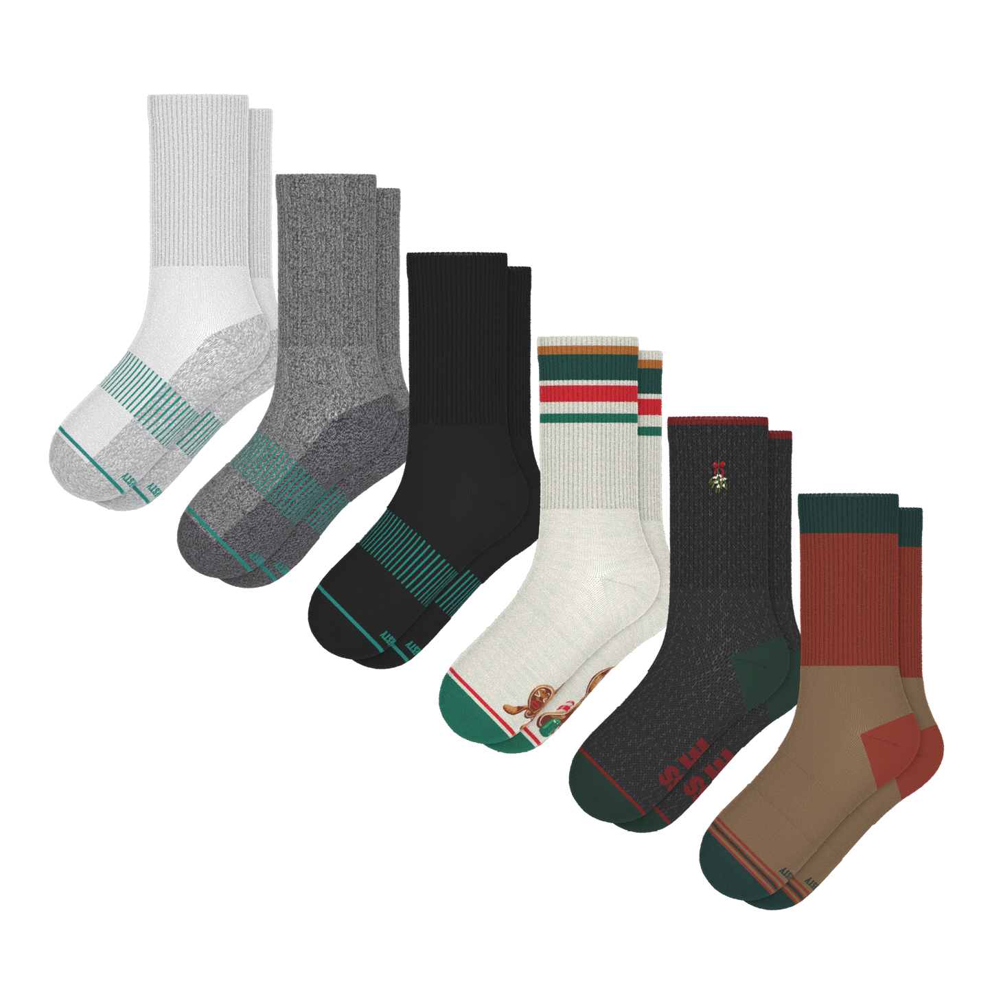 Santa's Bundle | Heel Hammock™ Crew Socks 6 Pack