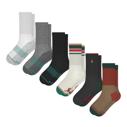 Santa's Bundle | Heel Hammock™ Crew Socks 6 Pack