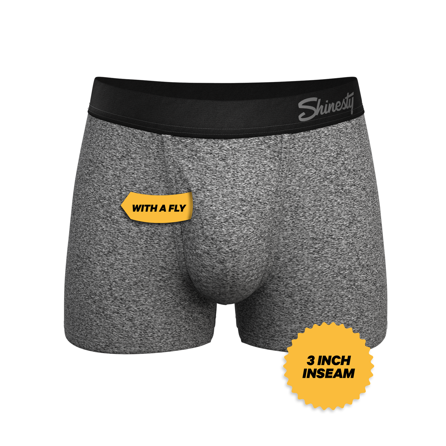 The Seattle Skyline | Black Marble Heather Ball Hammock® Pouch Trunk Underwear