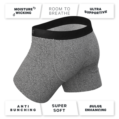 The Seattle Skyline | Black Marble Heather Ball Hammock® Pouch Underwear