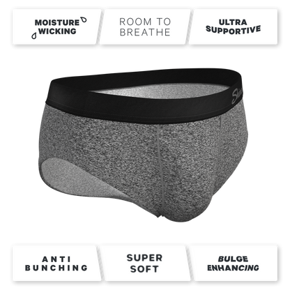 The Seattle Skyline | Black Marble Heather Ball Hammock® Pouch Underwear Briefs