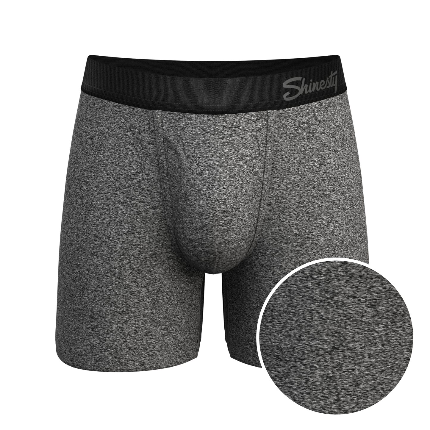 The Seattle Skyline | Black Marble Heather Ball Hammock® Pouch Underwear With Fly