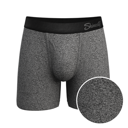 The Seattle Skyline | Black Marble Heather Ball Hammock® Pouch Underwear With Fly